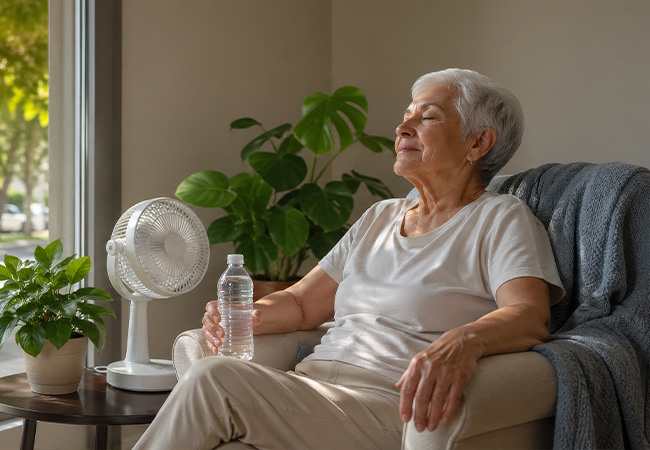 Personne âgée ventilateur