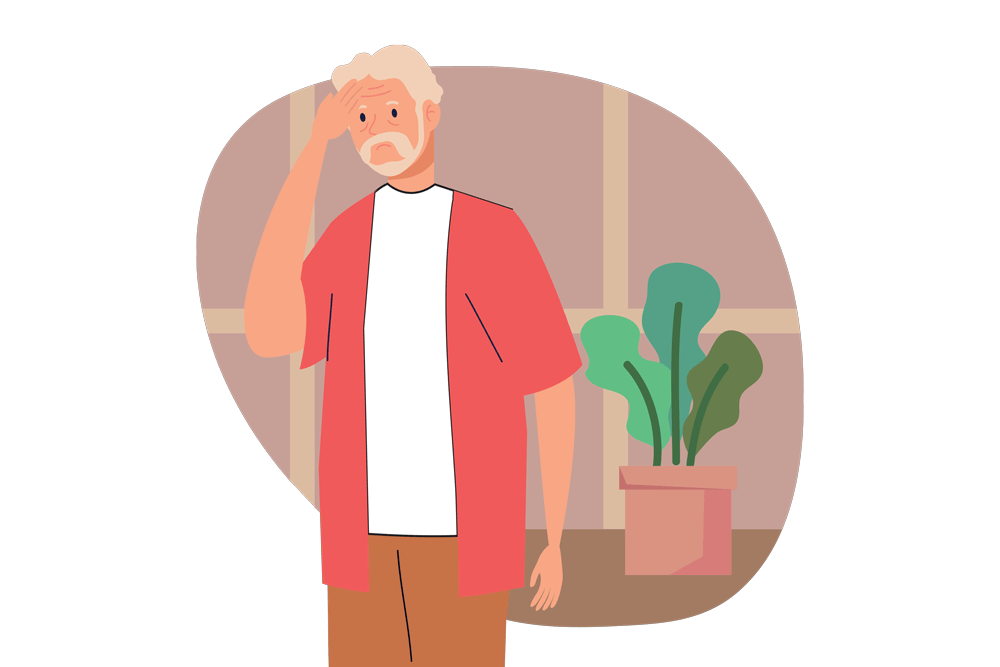 Vieil homme souffrant d'alzheimer